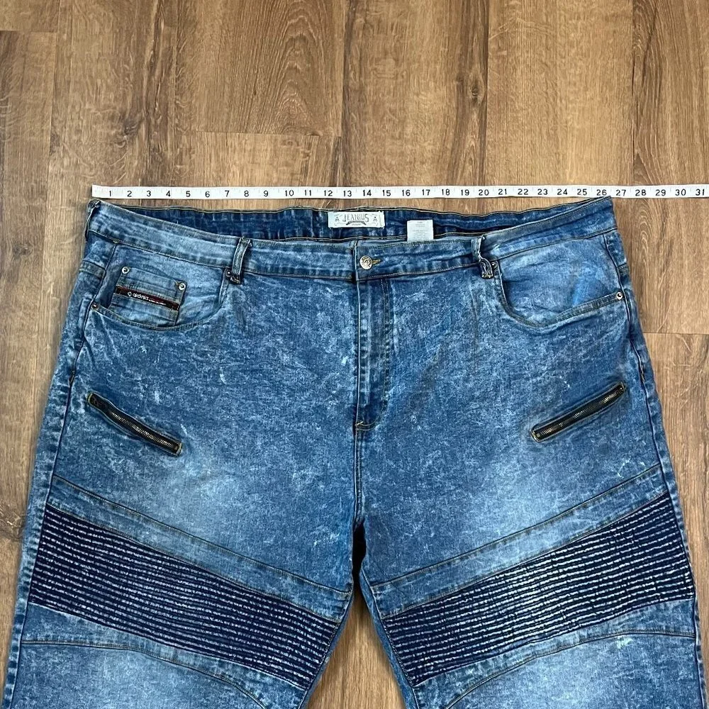 Akademiks Jeanius Retro Acid Washed Jean Shorts Zip Pockets Sz 50